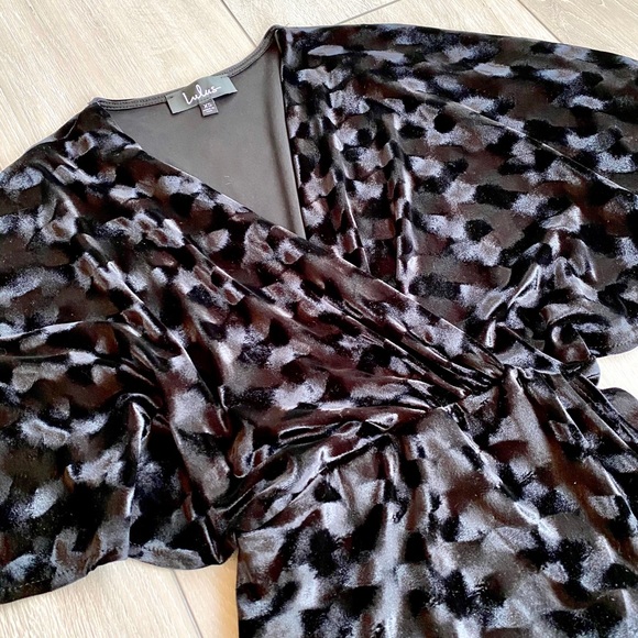 LULUS Black Velvet Wrap Dress - Picture 2 of 5